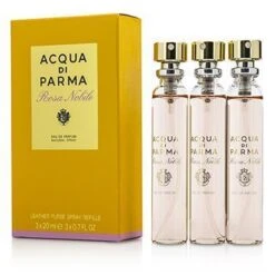 Acqua Di Parma Rosa Nobile Leather Purse Ricarica Confezione Regalo 3 X 20 Ml EDP Profumo Donna